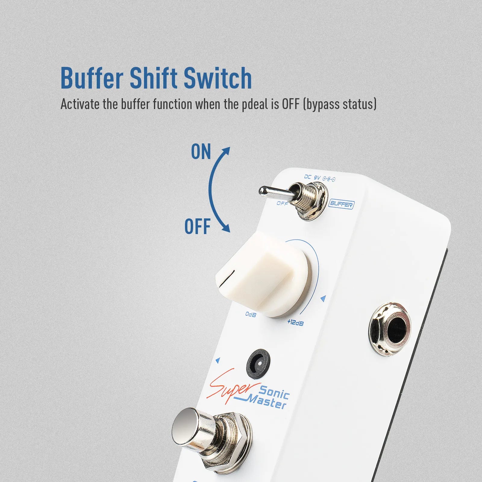 SONICAKE Sonic Super Master Clean Boost Buffer Guitar Bass Effects Pedal +12dB Gain Effect QSS-22