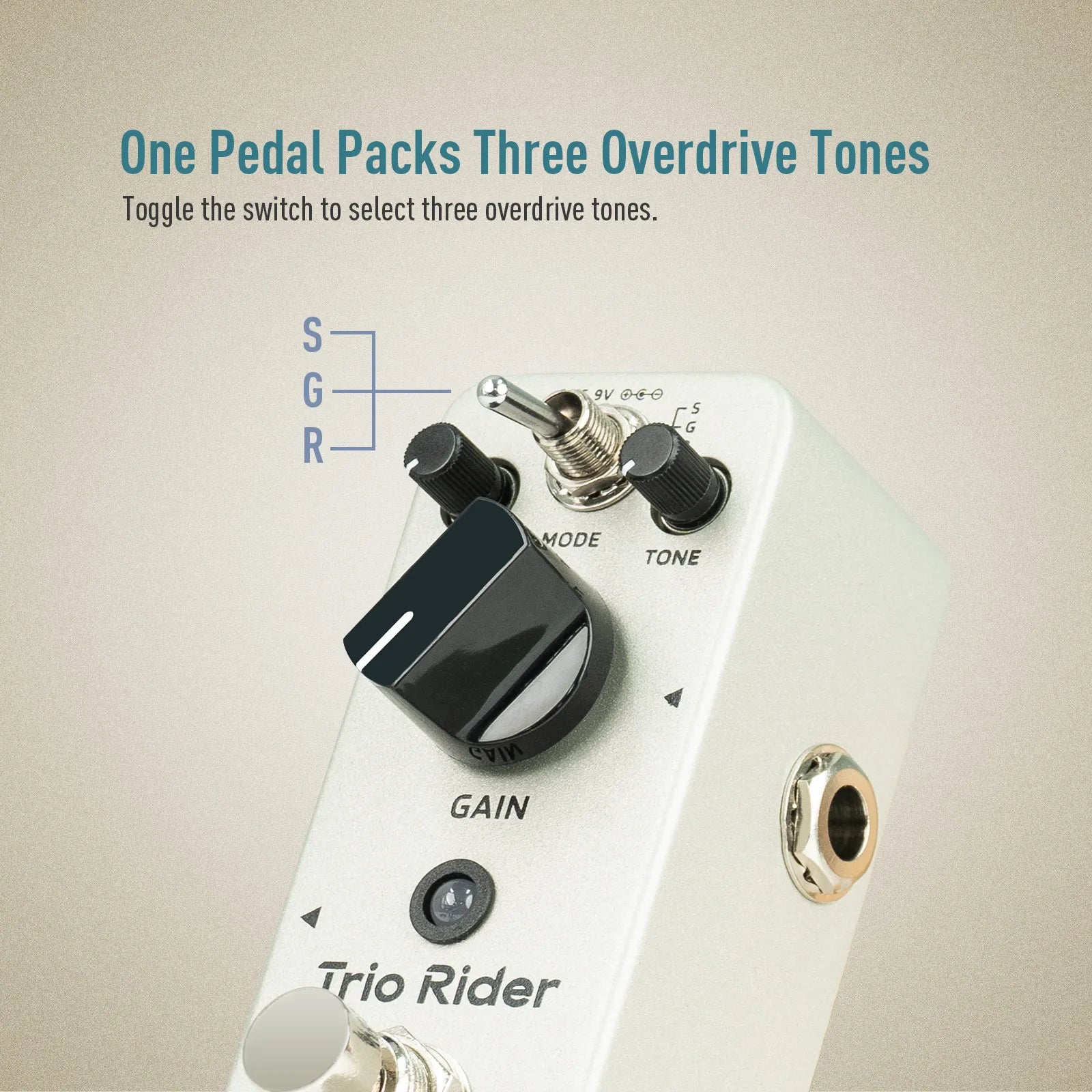 SONICAKE Trio Rider Overdrive Guitar Effects Pedal Centaur Style Classic Overdrive Buffered Bypass QSS-26