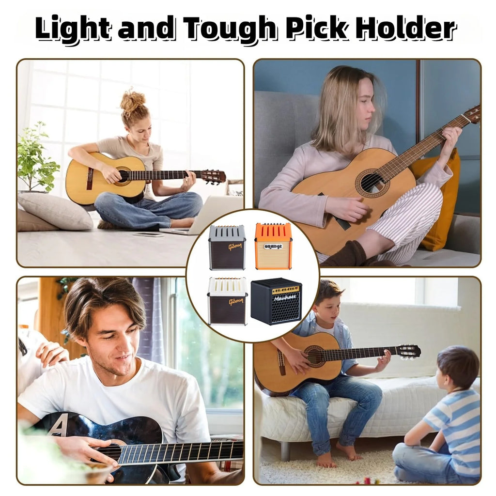 Miwayer Guitar Pick Holder/3D Printed Large-Capacity Portable Amp  Shape Guitar Pick Holder w/5 Slots/for Guitar Accessories