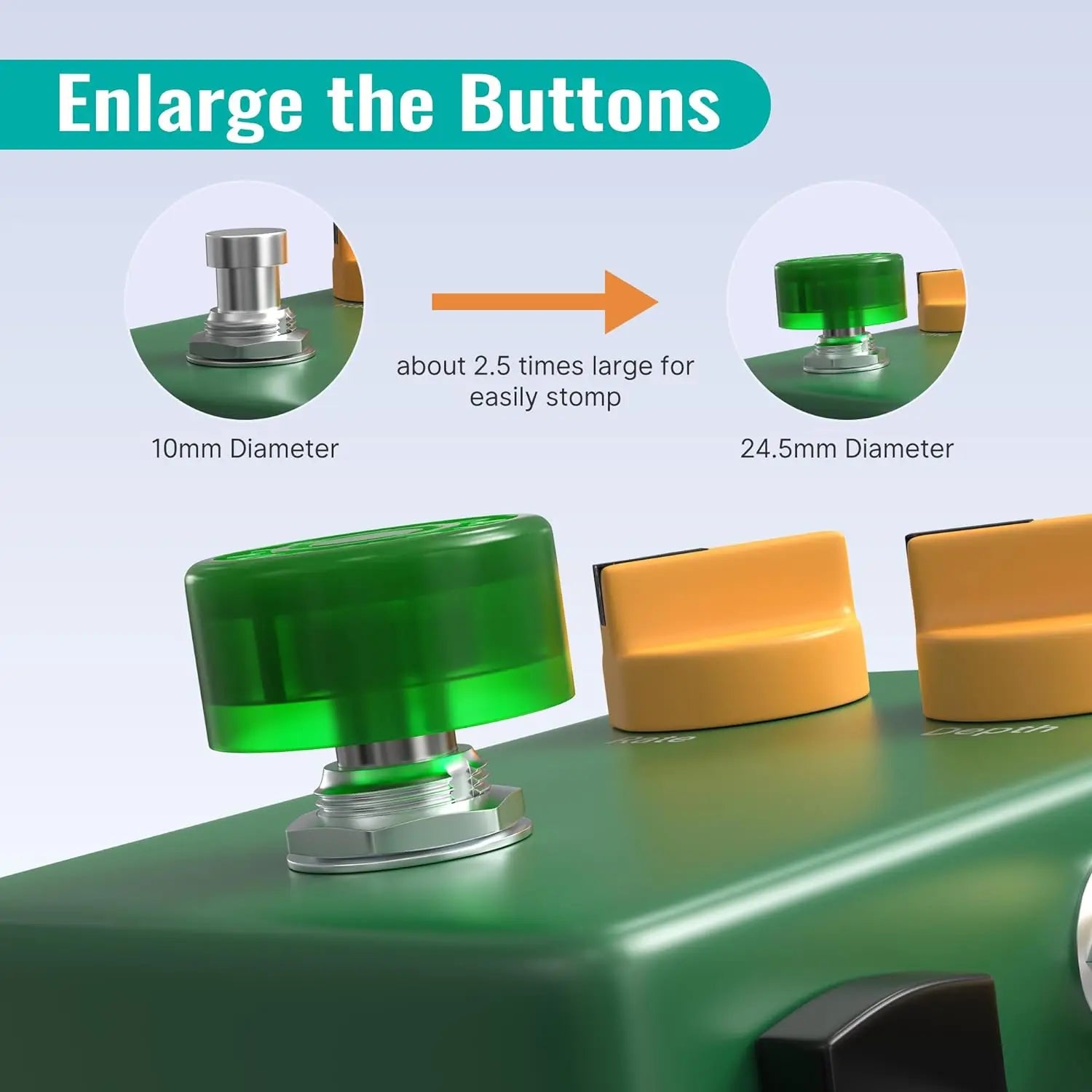 DAIERBUM 20PCS Footswitch Topper Guitar Pedal Topper Multi Color Pedal Button Caps Guitar Pedal Stomp Knobs for Pedal Board