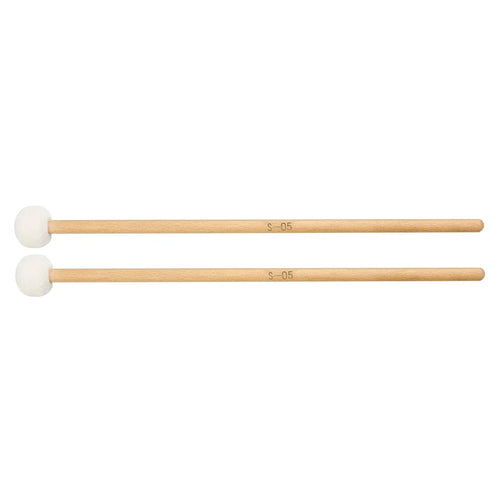 1 Pair Drumsticks Felt Drum Mallets Solid Wood Handle Drum Sticks Timpani Snare Drum Parts Percussion Instrument Accessories