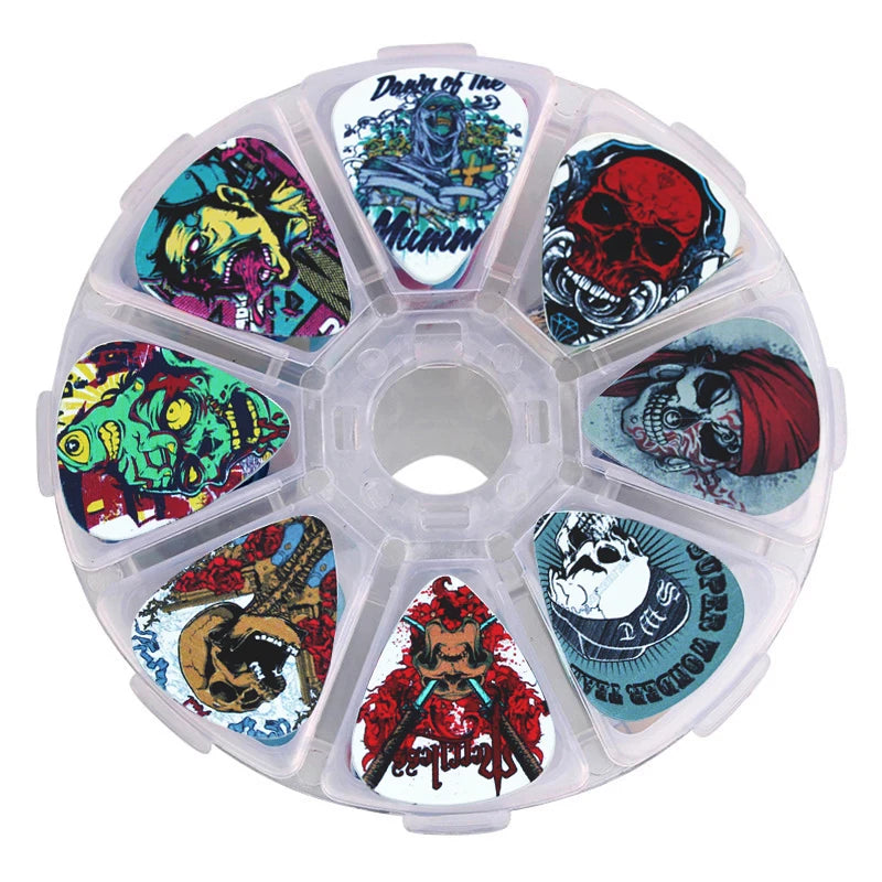 0.46/0.71/1.0mm 50pcs guitar paddle Acoustic guitar Picks ukulele Musical instrument accessories cartoon style pick with box