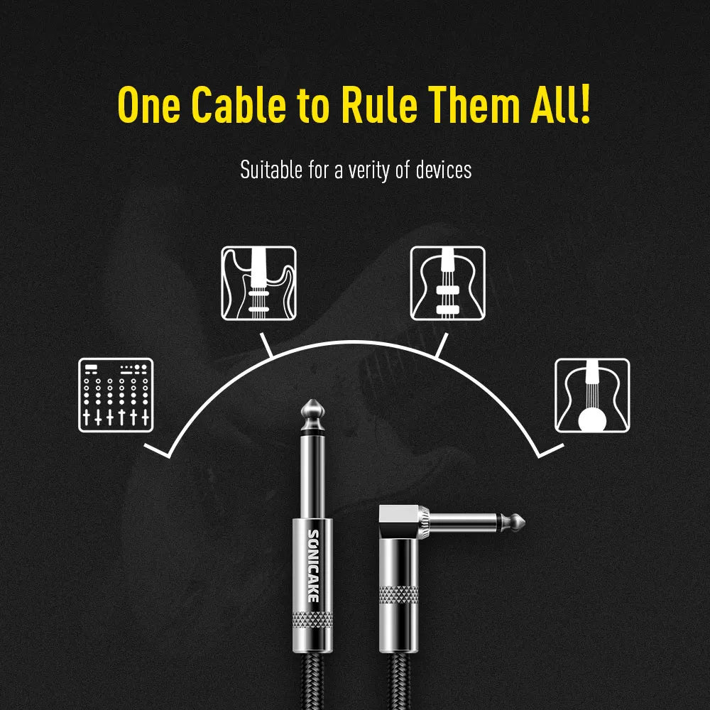 SONICAKE Braided Guitar Cable 3m